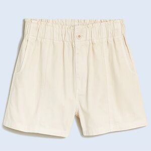 Madewell paper bag shorts size 31 cream button closure zip fly Summer short NWT